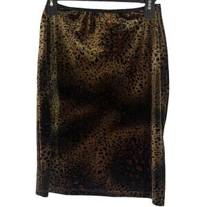 Star City Vintage Y2k Size Medium Grunge Cheetah Whimsygoth Velvet Skirt